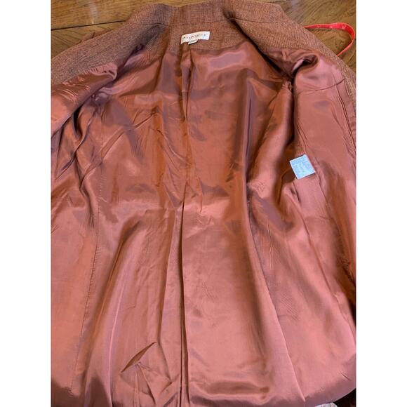 JOHN MEYER BROWN LONG LINE PANT SUIT BEADED EMBROIDERED SIZE 10 - Picture 15 of 16